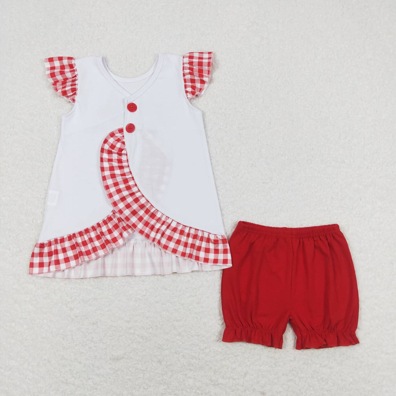 embroidery American flag girls clothing set