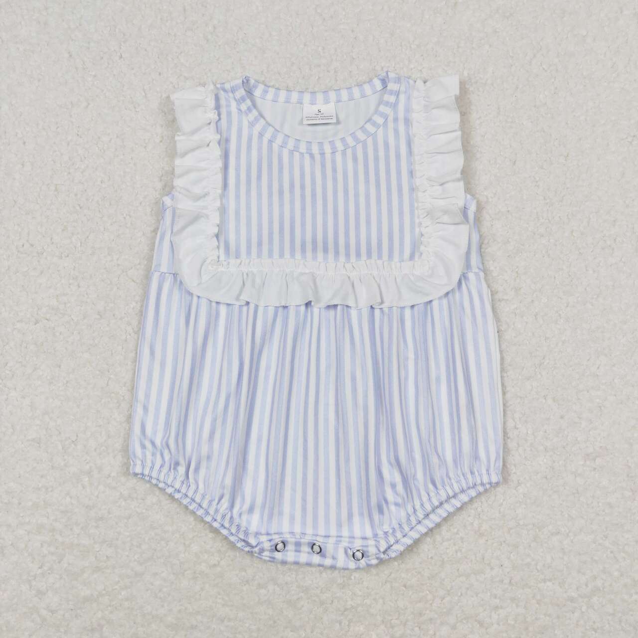 blue stripes baby girl romper