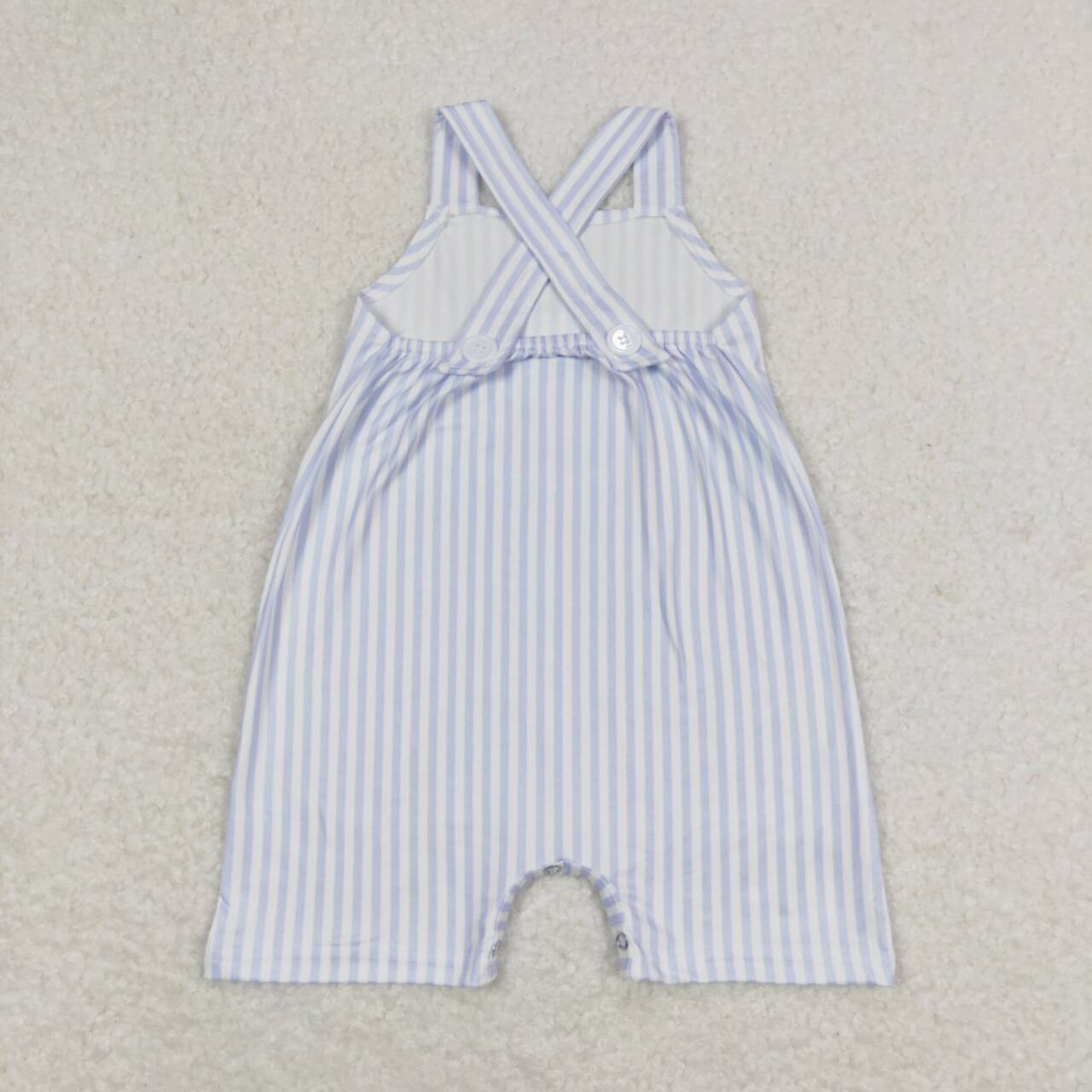 blue stripes baby boy romper