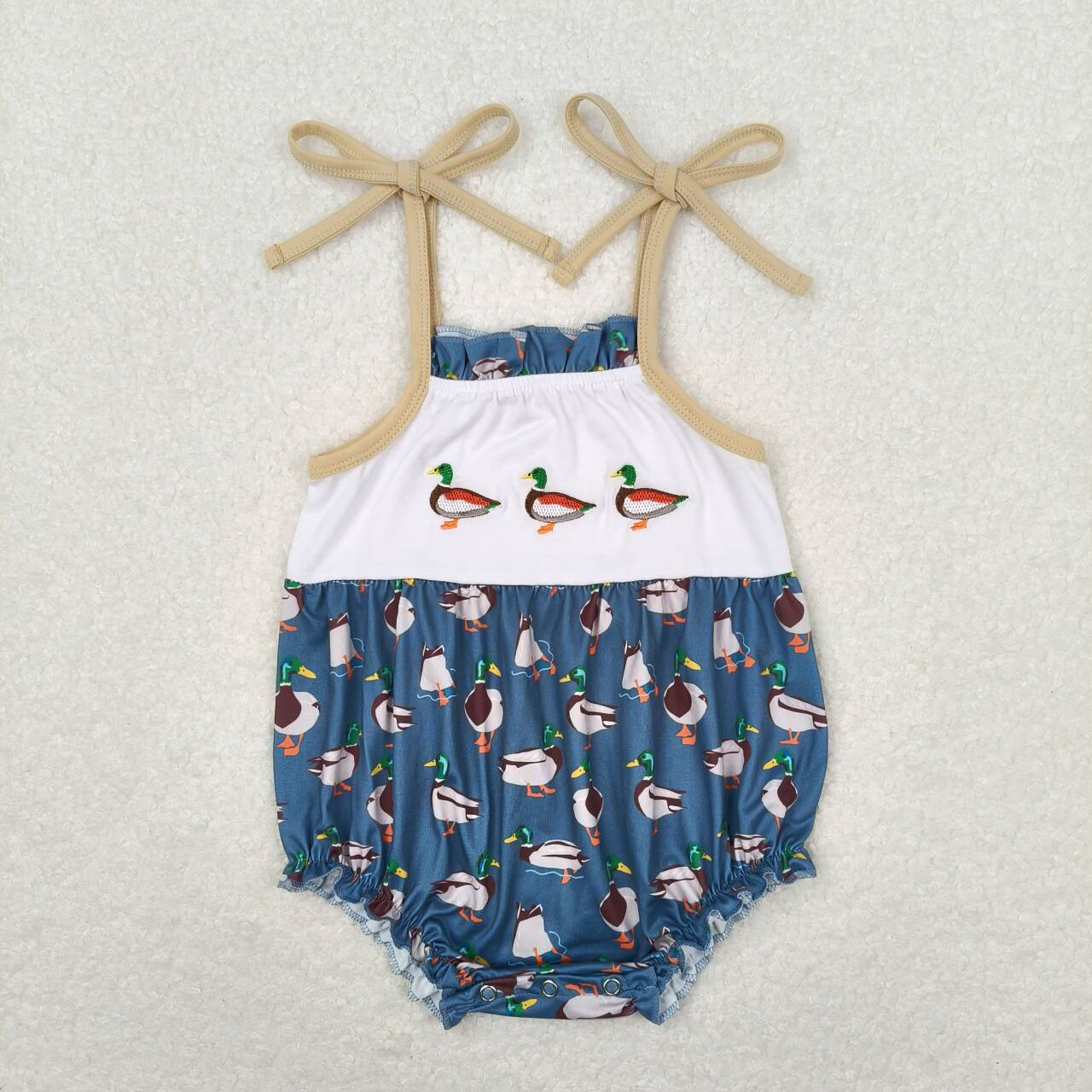 USA SHOP toddle girls embroidery mallard duck romper
