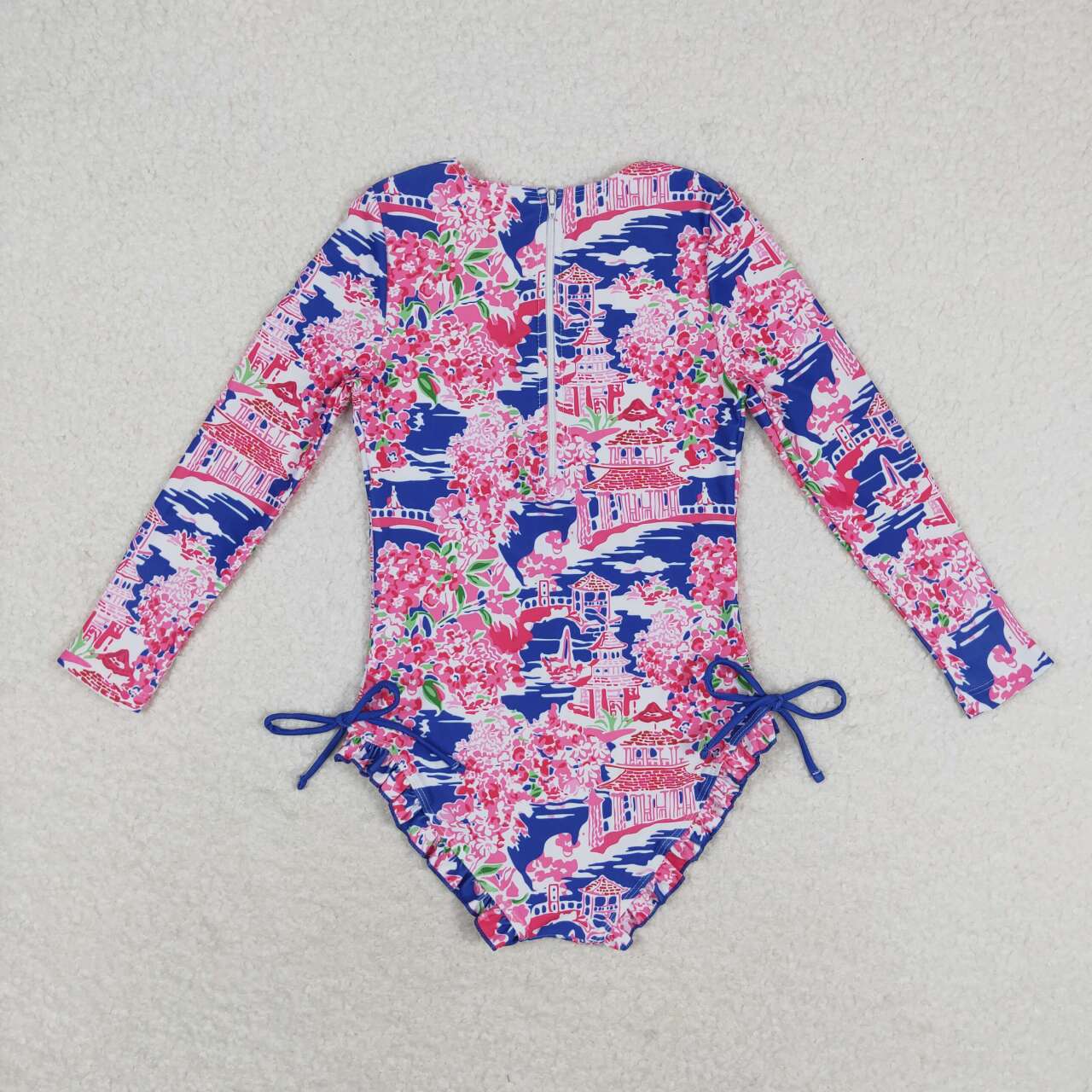 floral long sleeve one pieces wholesale summer swimwear