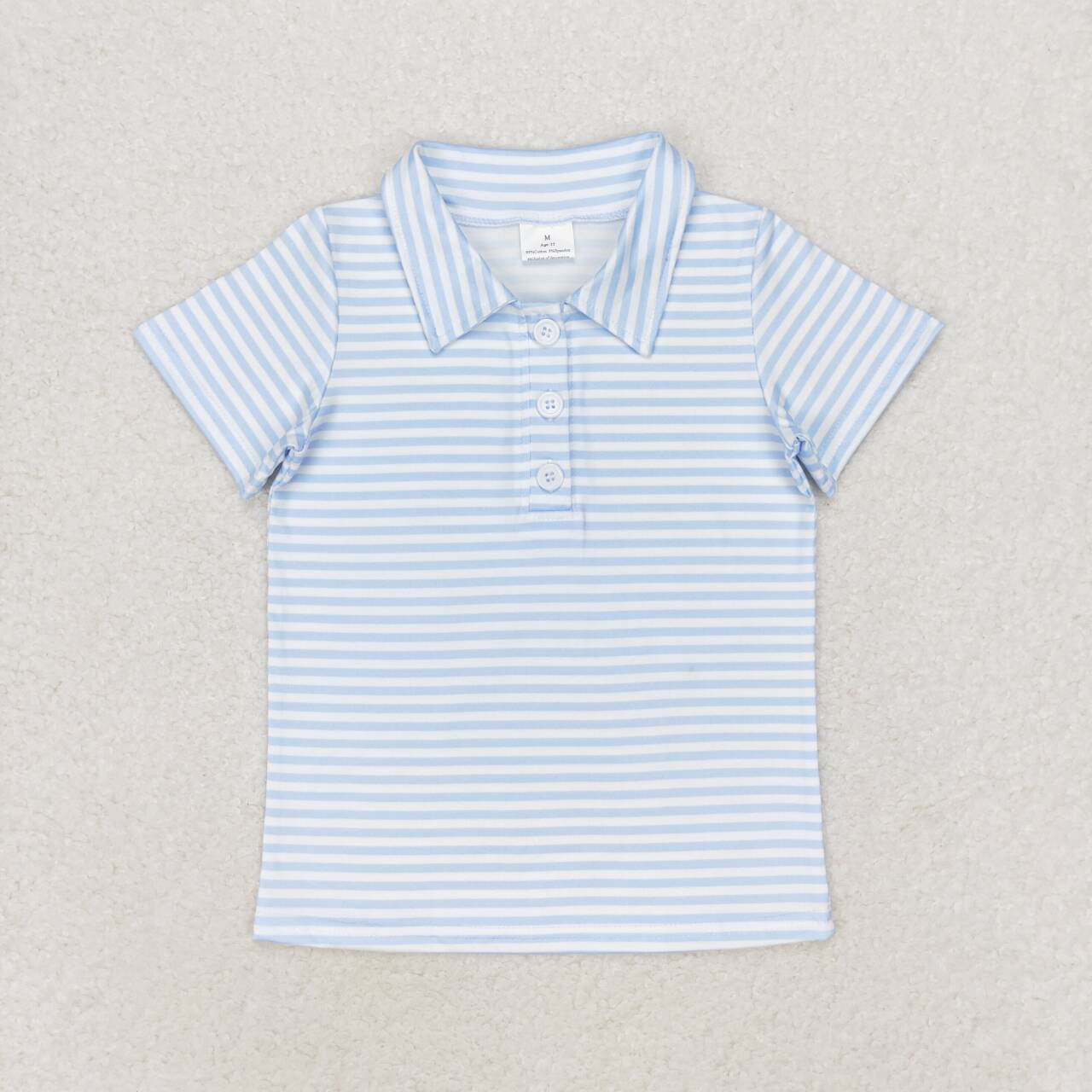 blue stripes baby boy polo shirt
