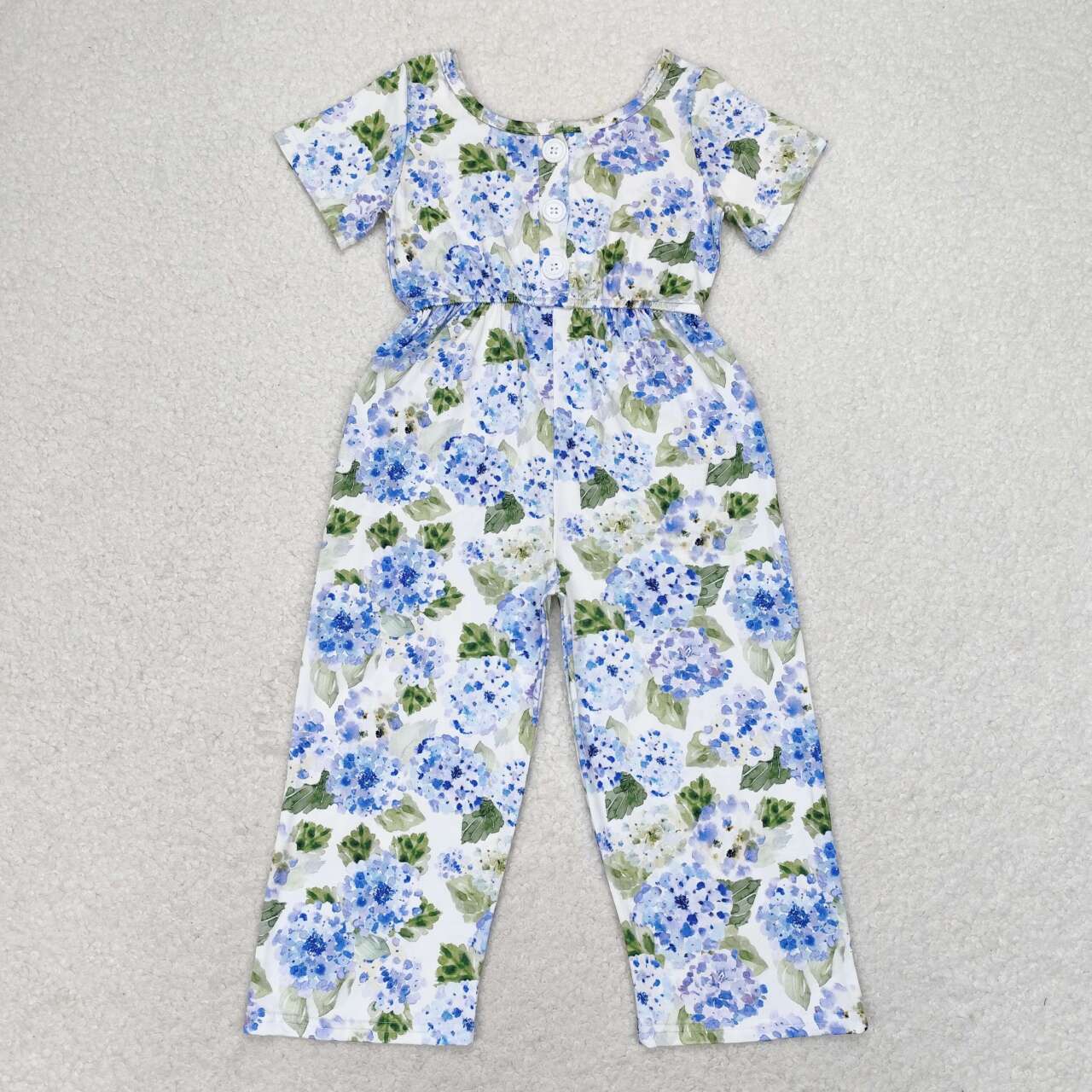 baby girls blue floral romper jumpsuit