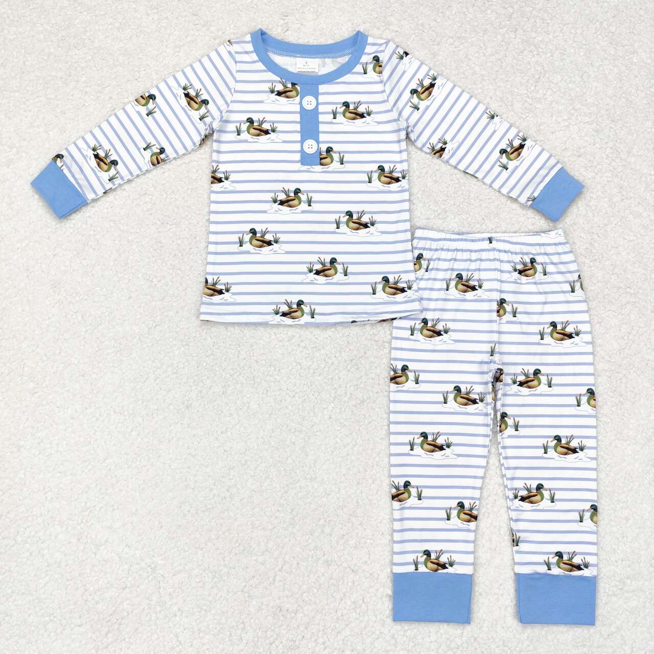 baby boy mallard duck long sleeve pajama set outfit