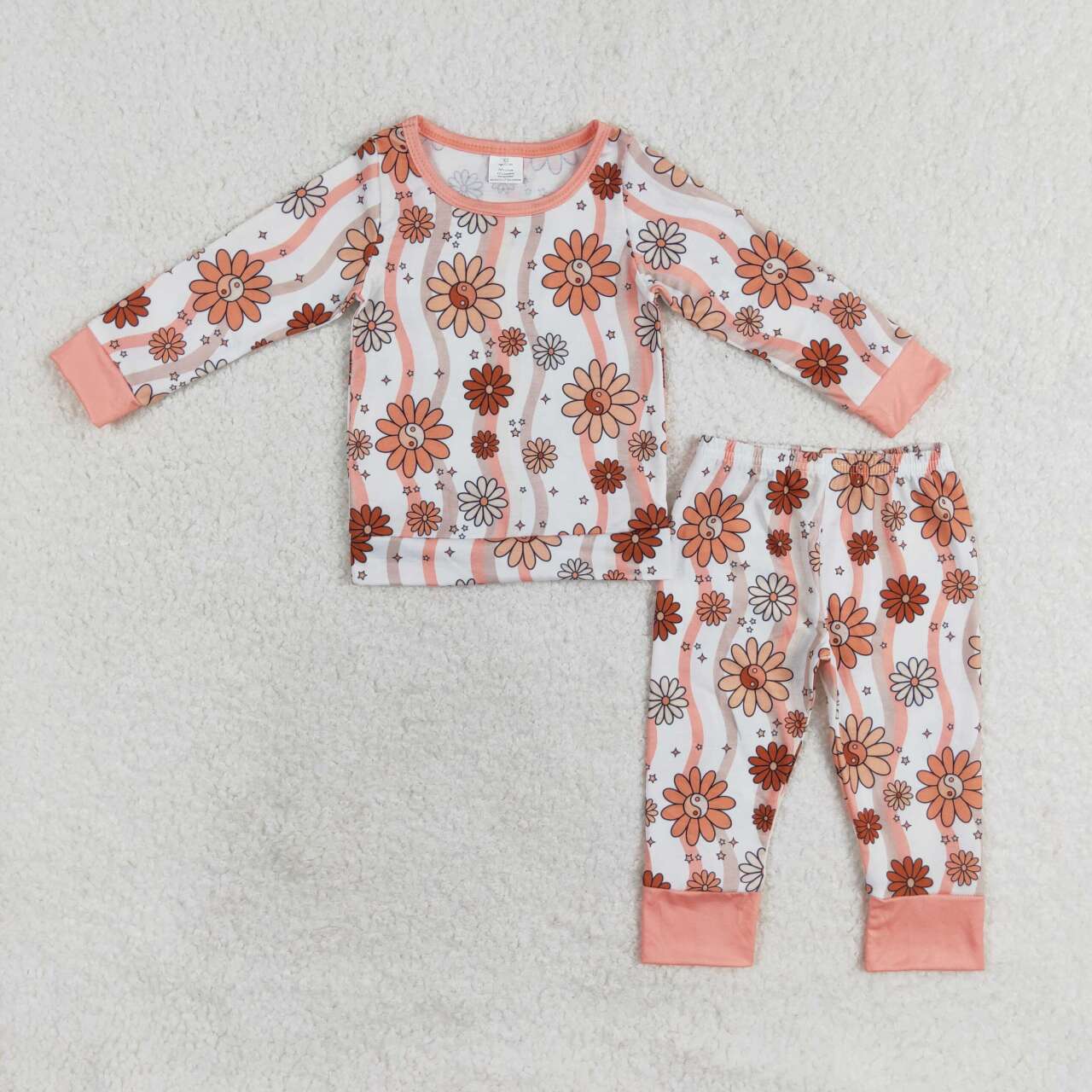 baby girl floral print long sleeve bamboo pajama set clothes