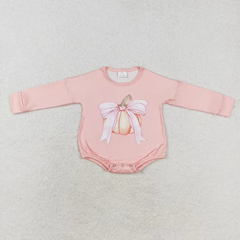 best sister orange pink bow long sleeve pumpkin clothes