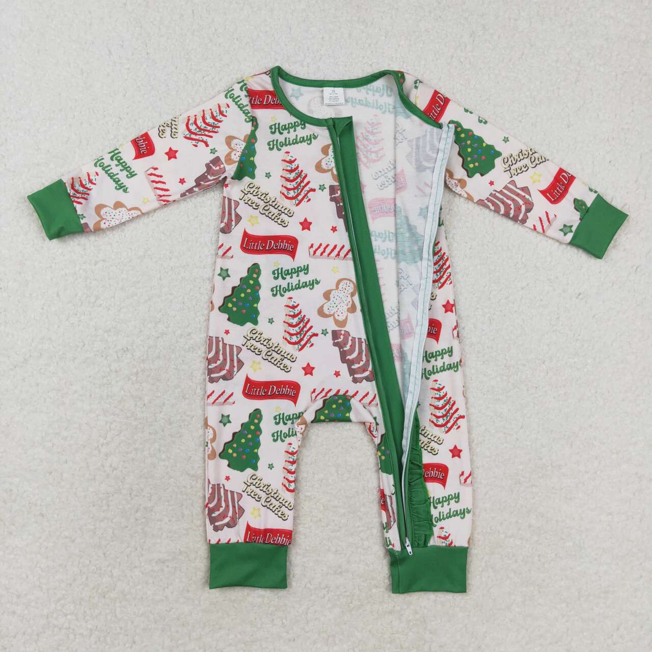 toddle baby boy christmas cake tree bamboo zip romper