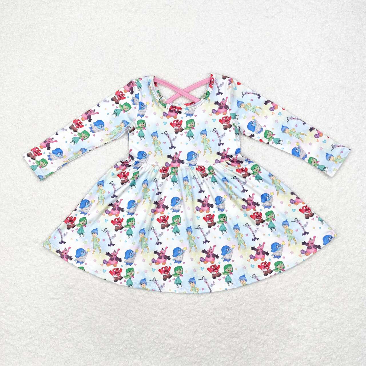 children girls pink cartoon baby dress