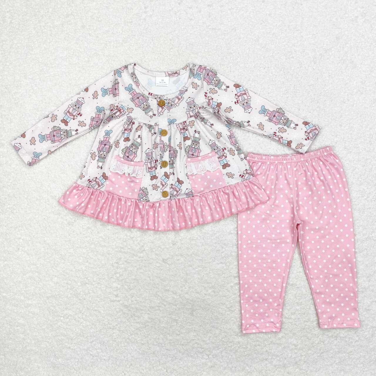 baby girl Christmas soldier tunic top matching pants fall winter clothes