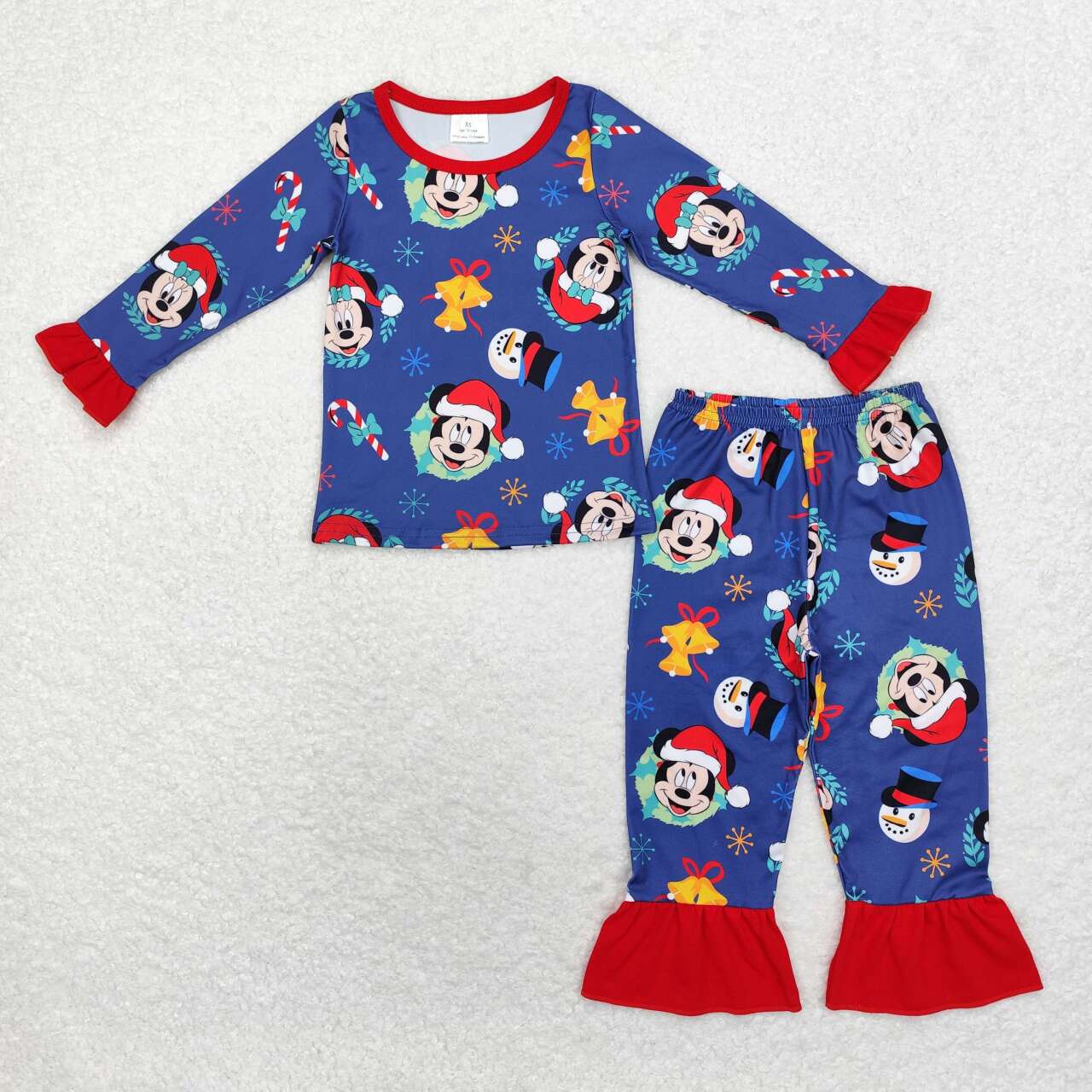 wholesale kids girls christmas cartoon pajama set