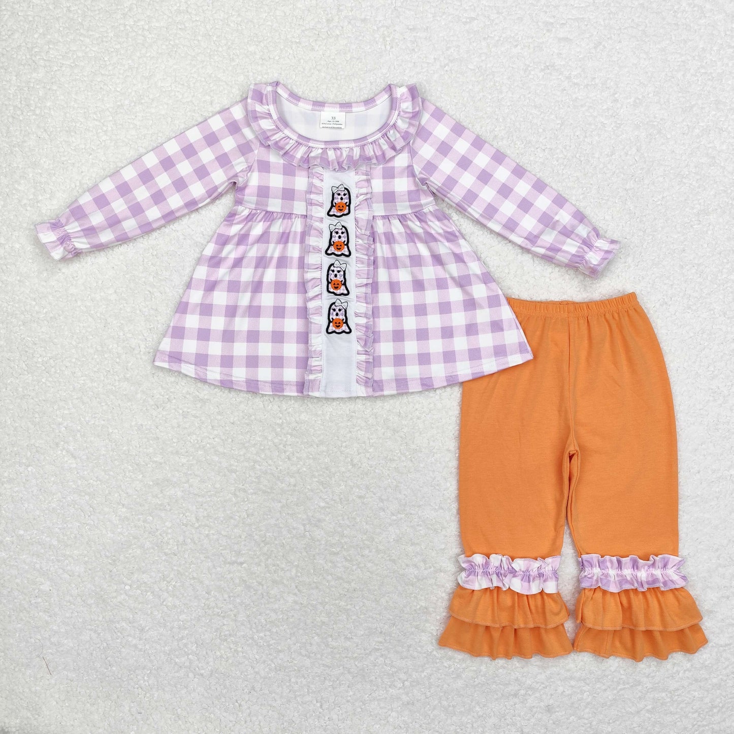 baby girl embroidery halloween ghost tunic top matching pants fall winter clothes