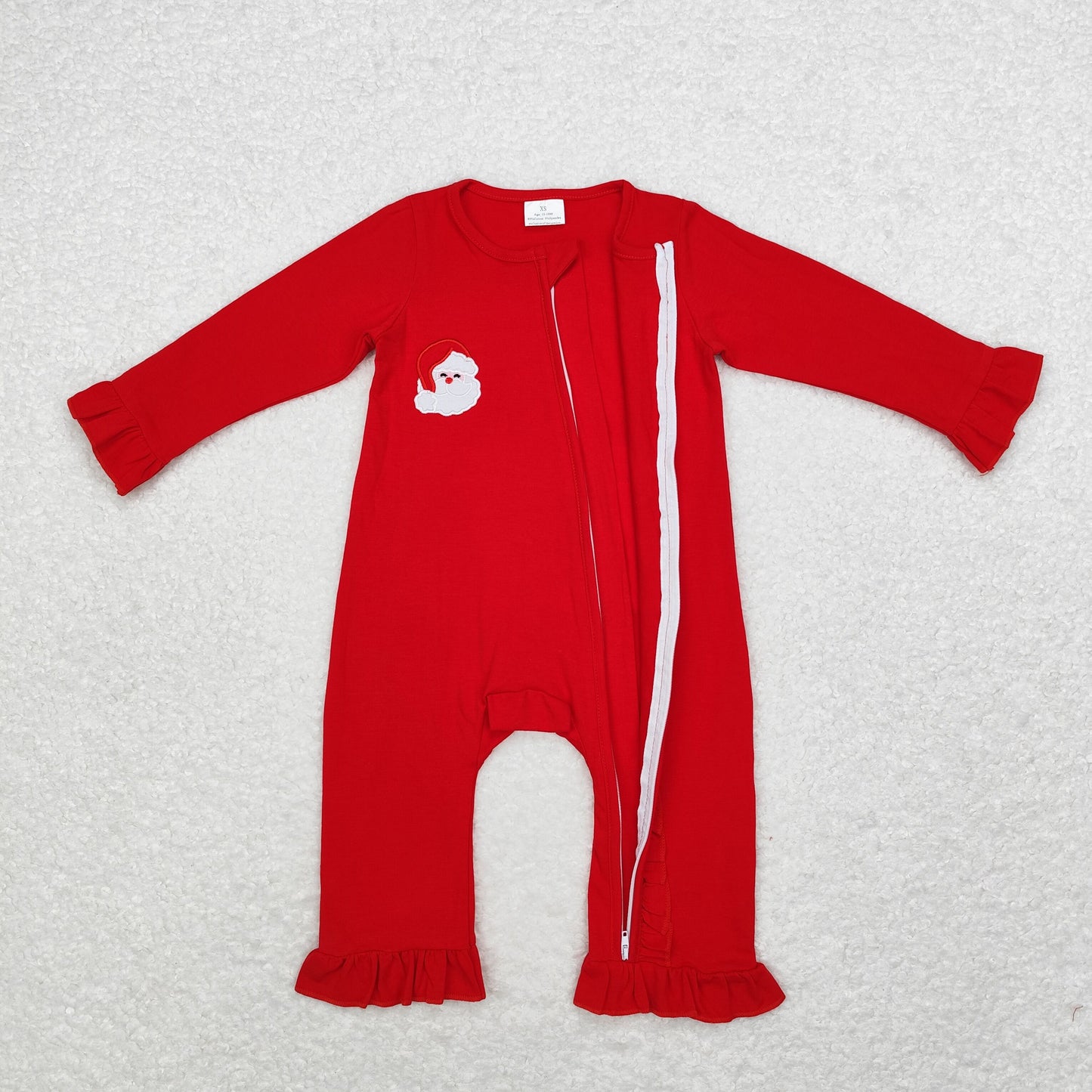 USA SHOP Embroidery Santa Claus Christmas Zip romper