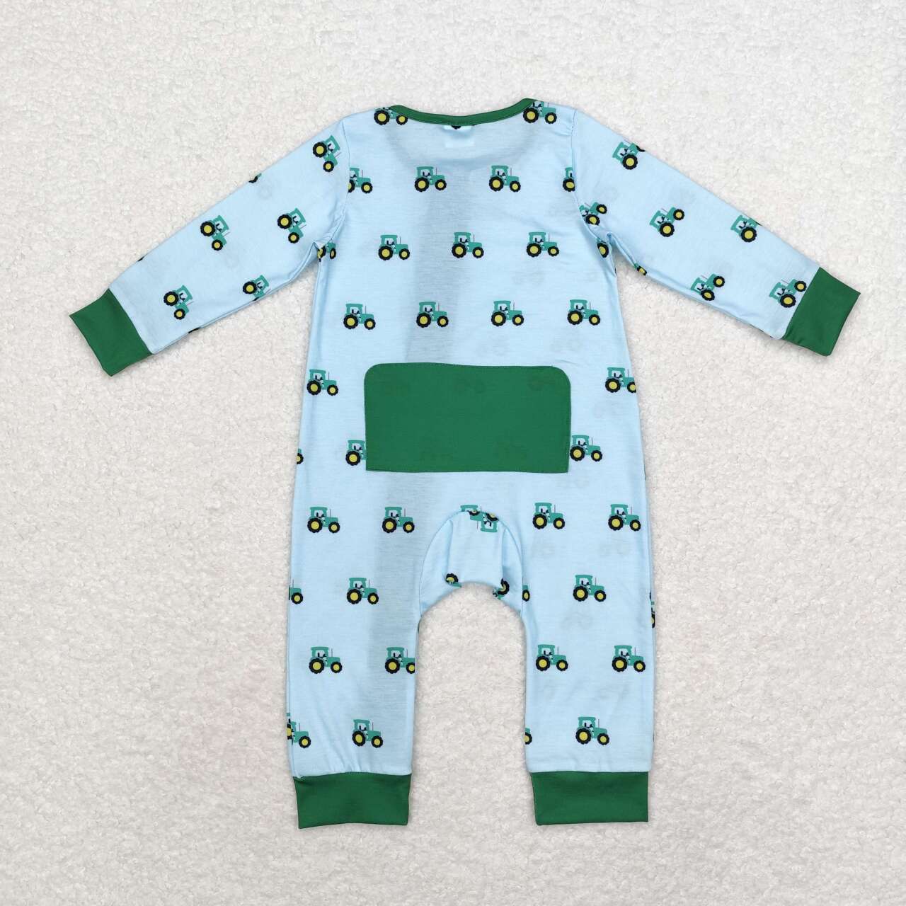 USA SHOP toddle baby boy farm tractor bamboo zip romper