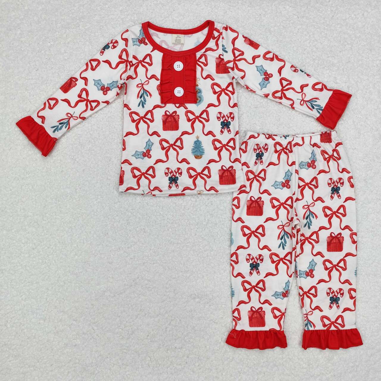 USA SHOP baby girls christmas candy cane bamboo outfit