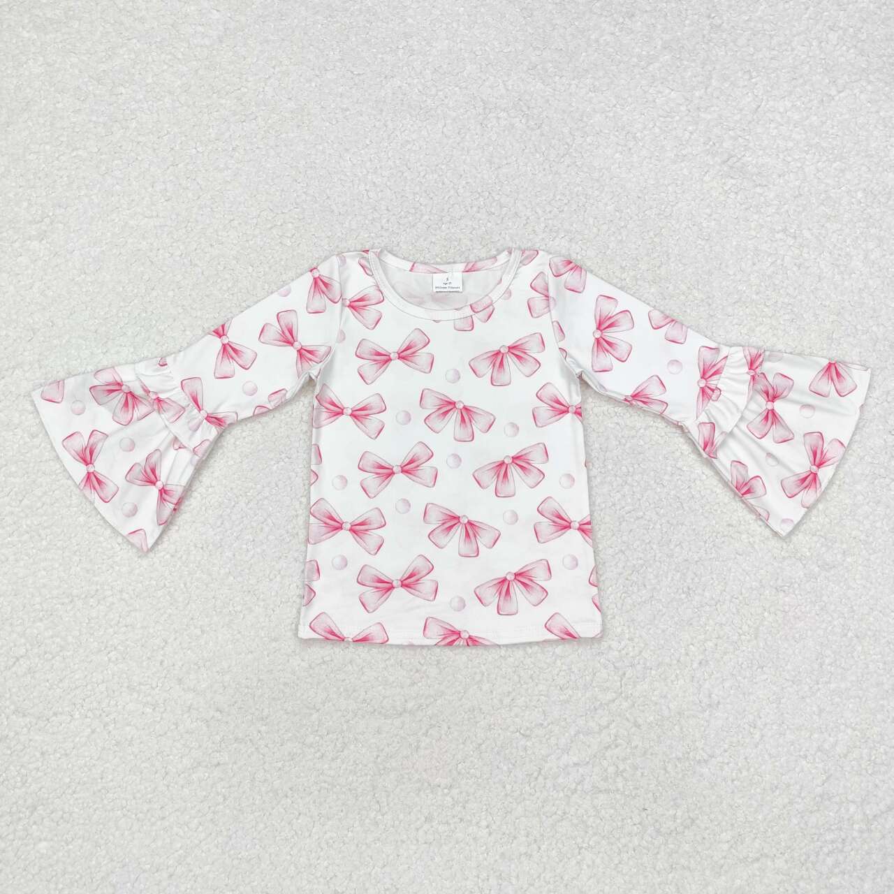 Baby Girls Pink Bow Long Sleeve Boutique Top