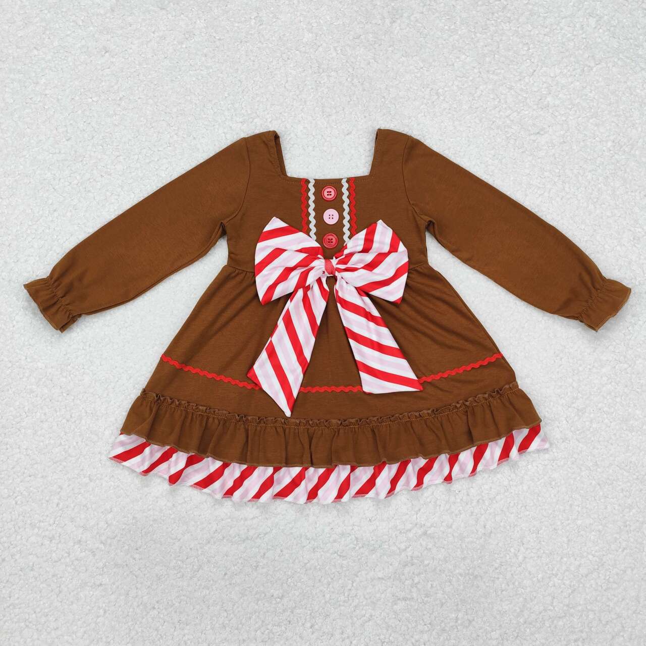 wholesale kids girls Christmas gingerbread long sleeve boutique dress aierwhoesalekidsclothes wholesale kids girls Christmas gingerbread long sleeve boutique dress aierwhoesalekidsclothes