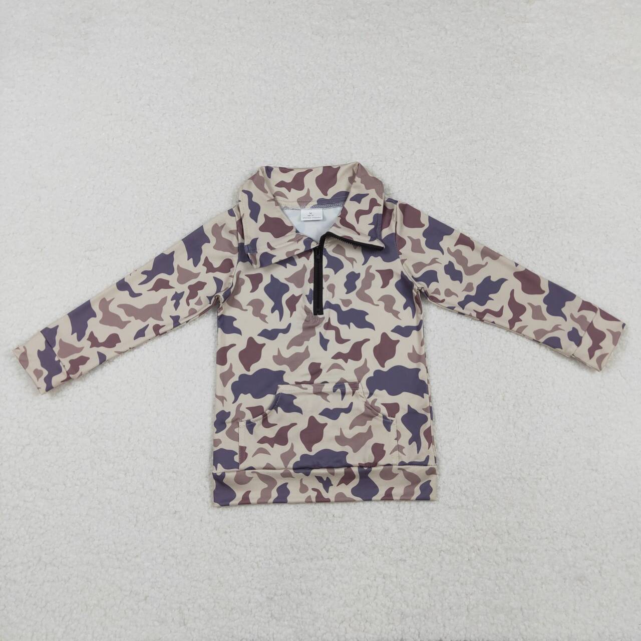 USA SHOP Baby Boy Dark Blue Camo Long Sleeve Pullover Top