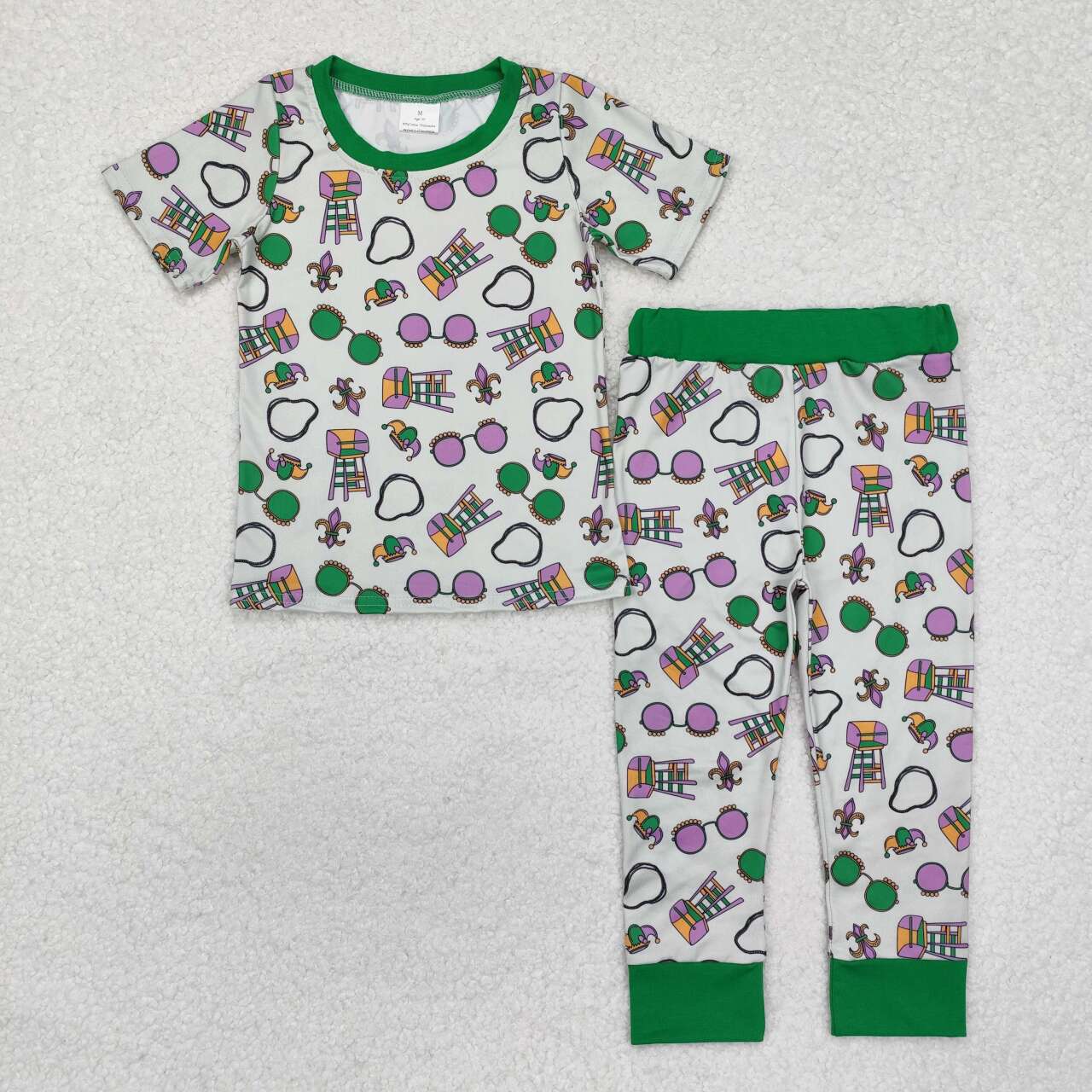 Toddle baby boy Mardi Gras pajama set