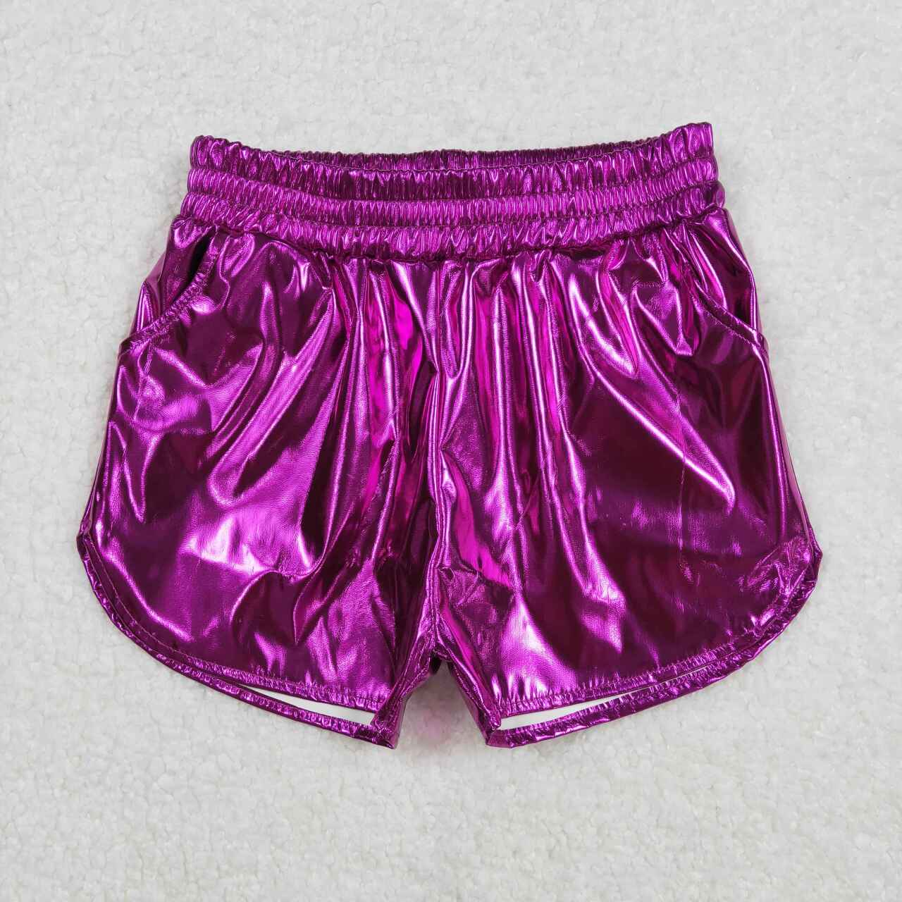 toddle girls purple p-leather summer shorts