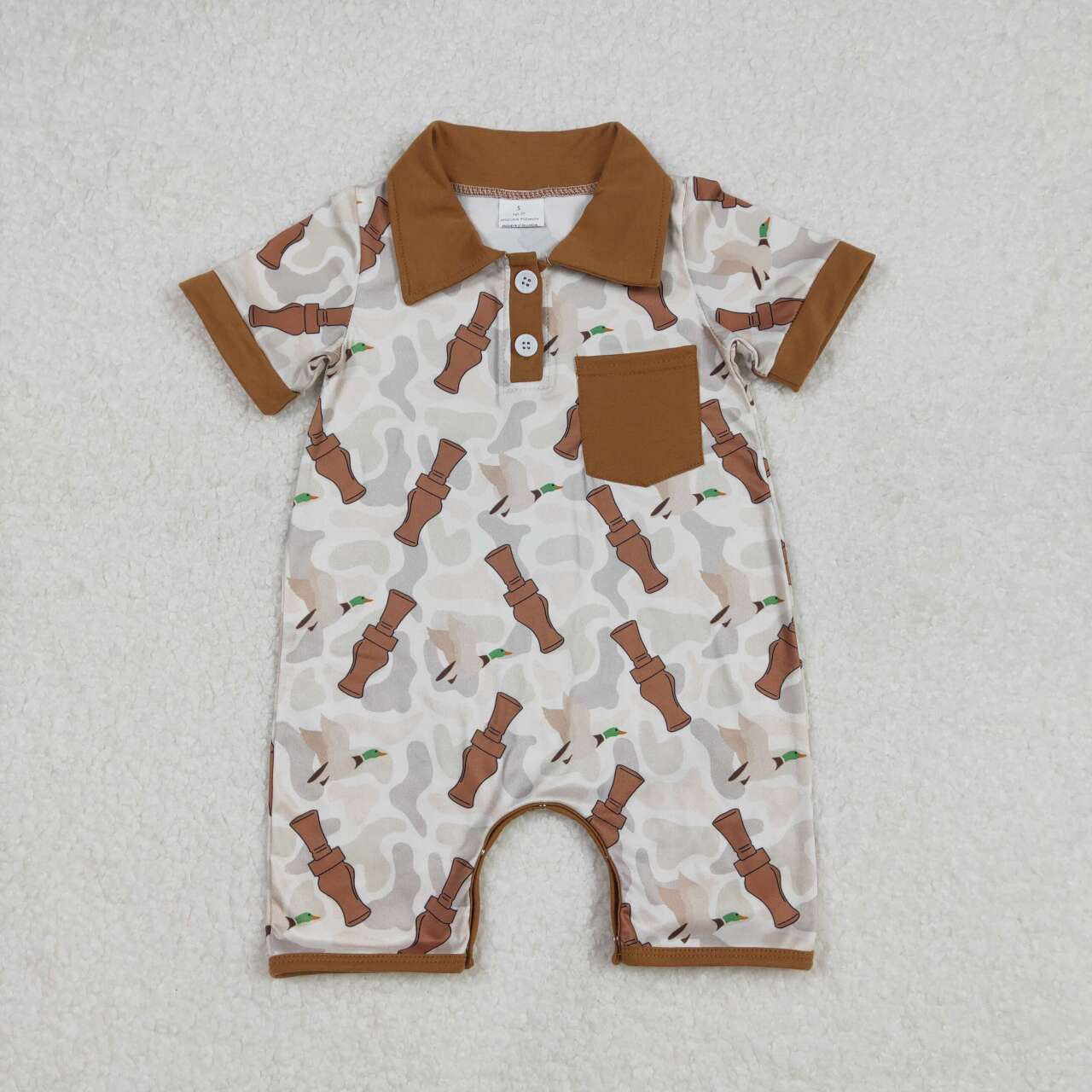 Duck call design baby boy summer outfit