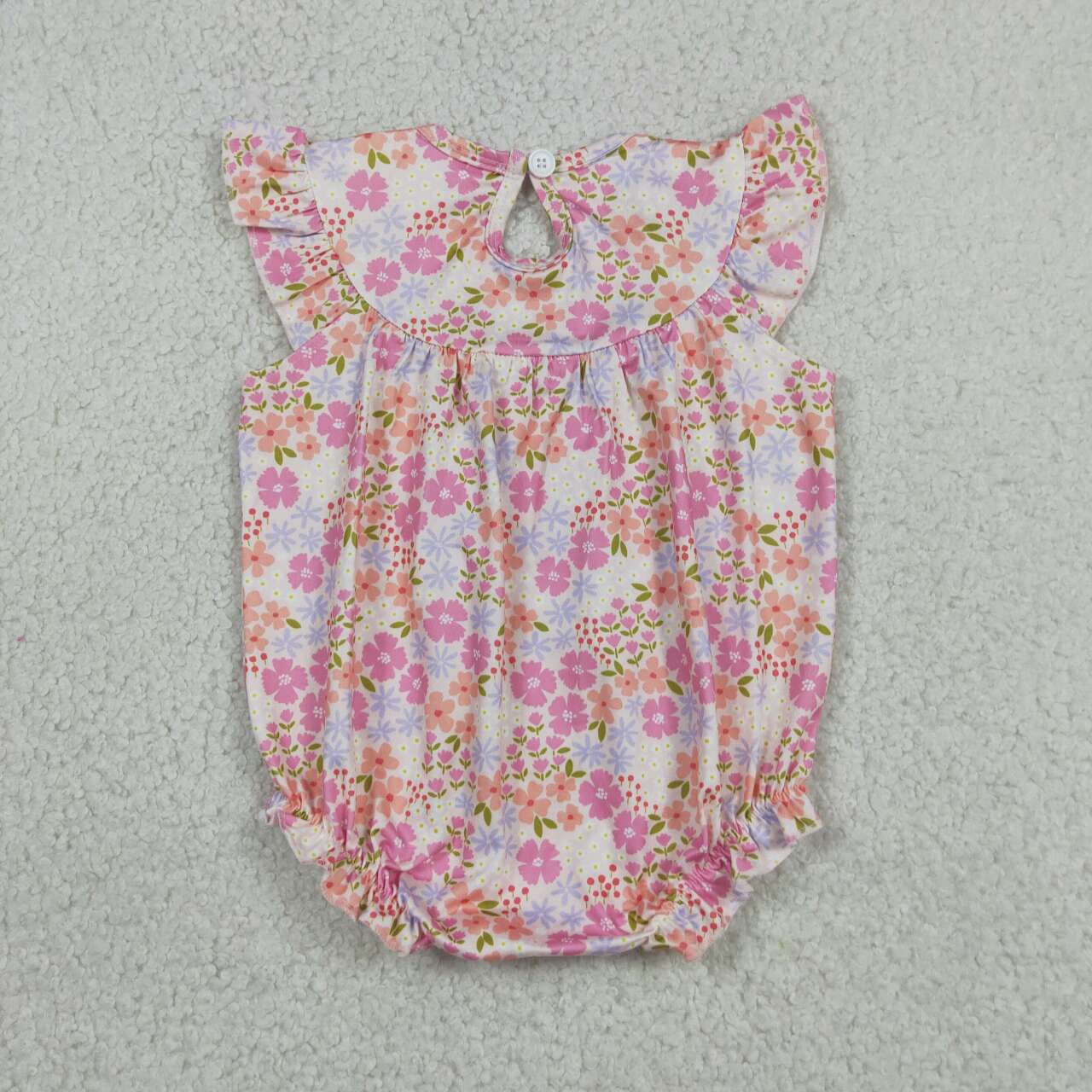 I love dad pink flowers toodle girls summer smocked romper