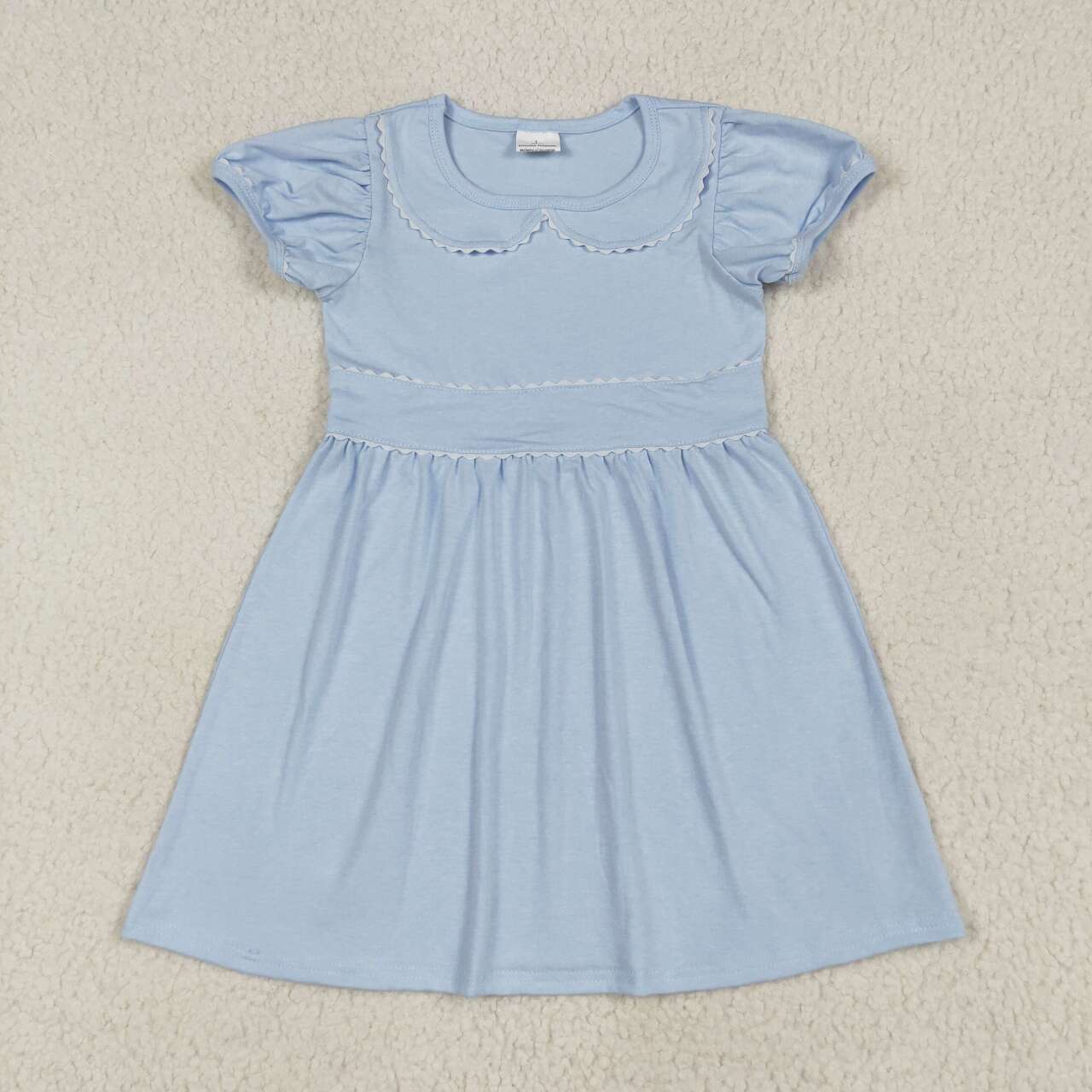 Toddle girls solid cotton blue dress