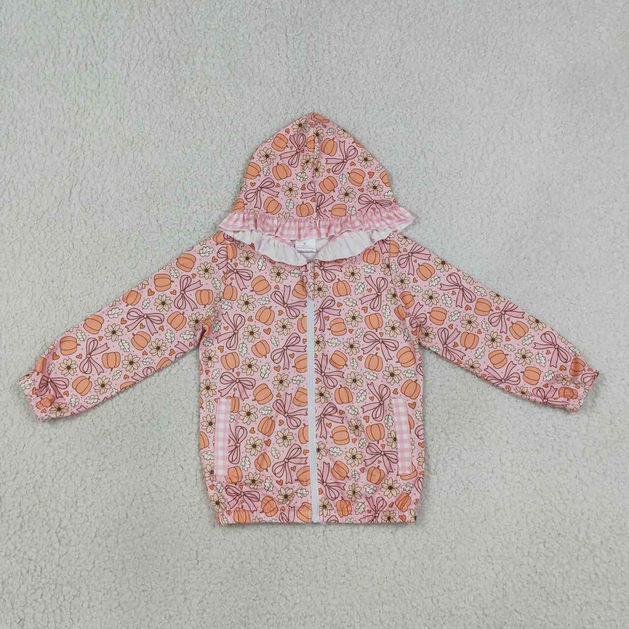 Fall pumpkin kids girl long sleeve hoodie top
