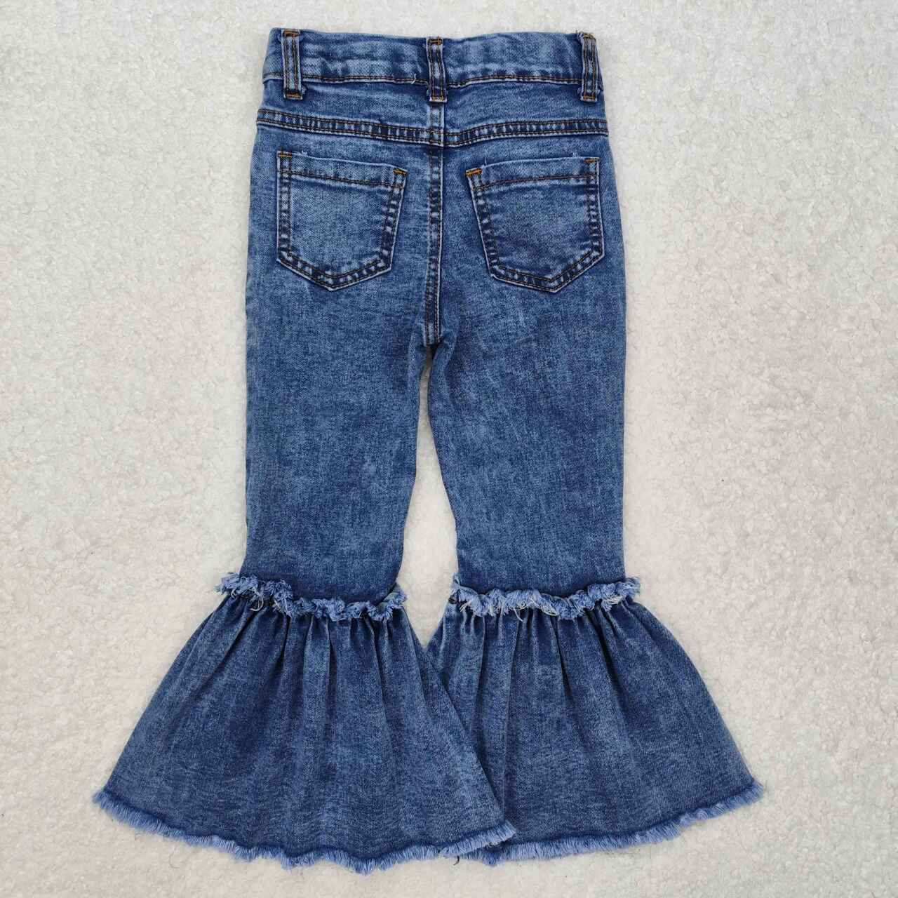 baby girls bleach blue jeans bell bottoms
