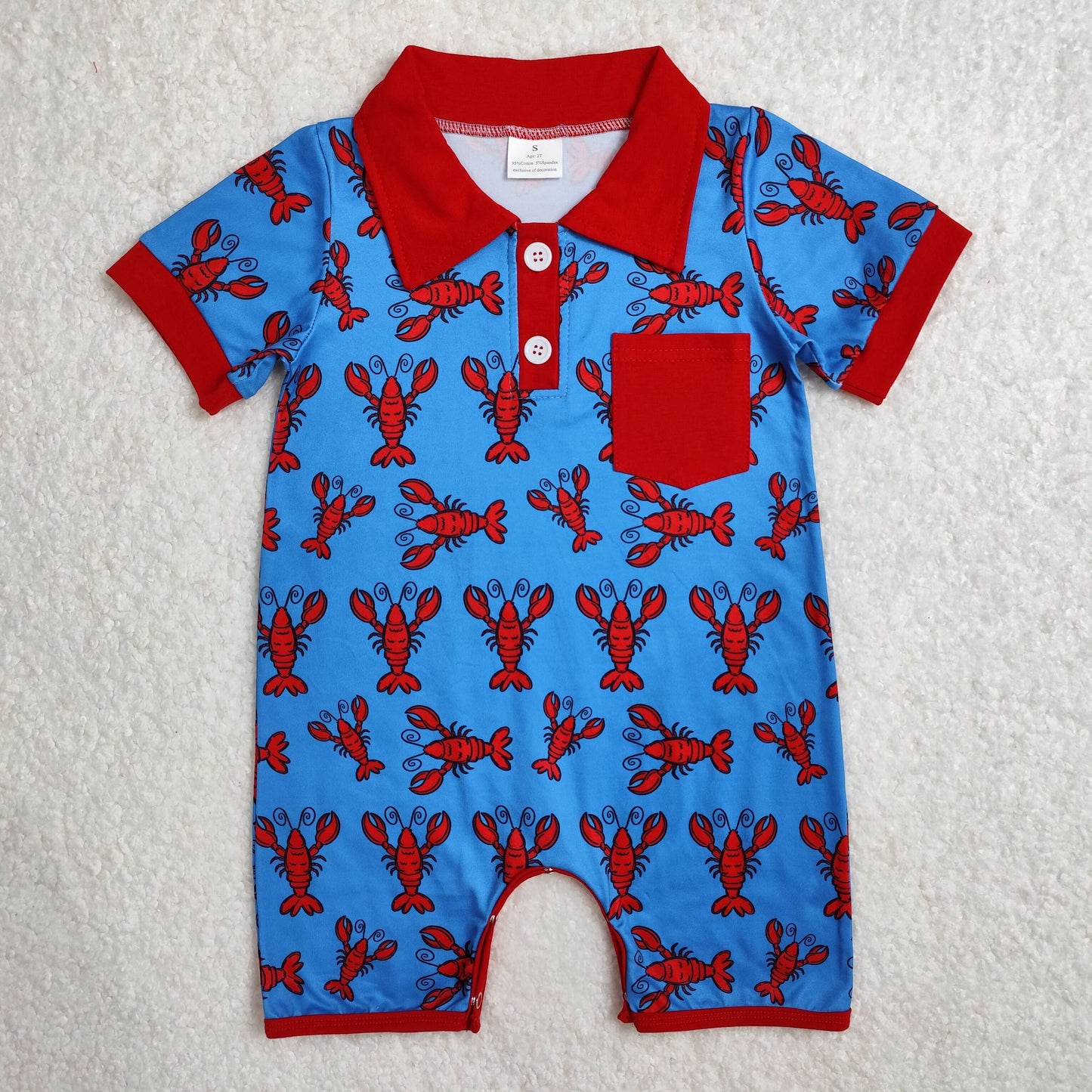 Toddle baby boy crawfish romper