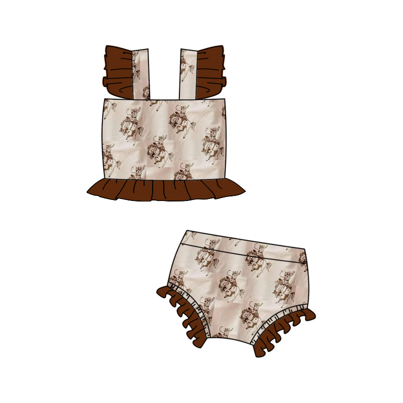Cowgirl western two piece bathing suit kids swimwear preorder