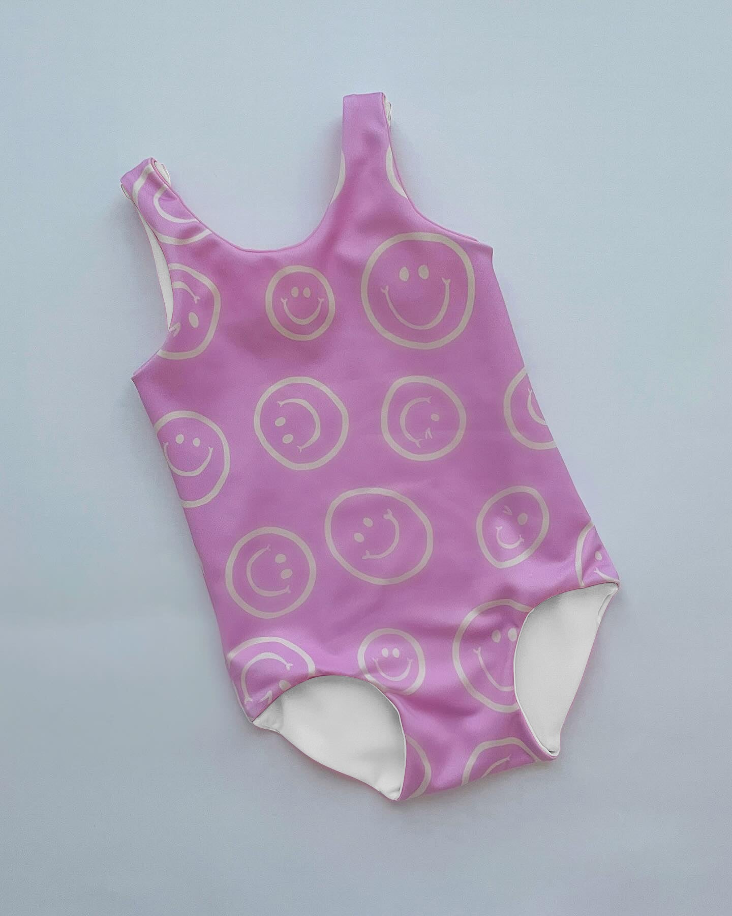 Baby girls one piece smile face bathing suit kids swimwear preorder