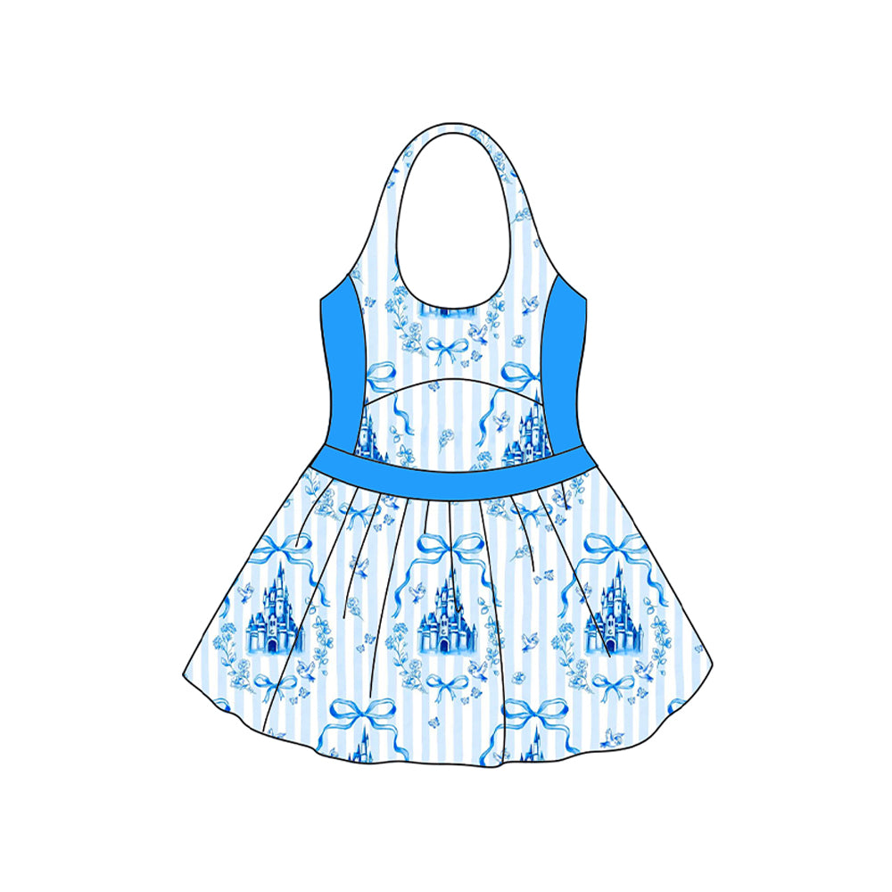 Toddle girls blue bow summer swimsuit preorder