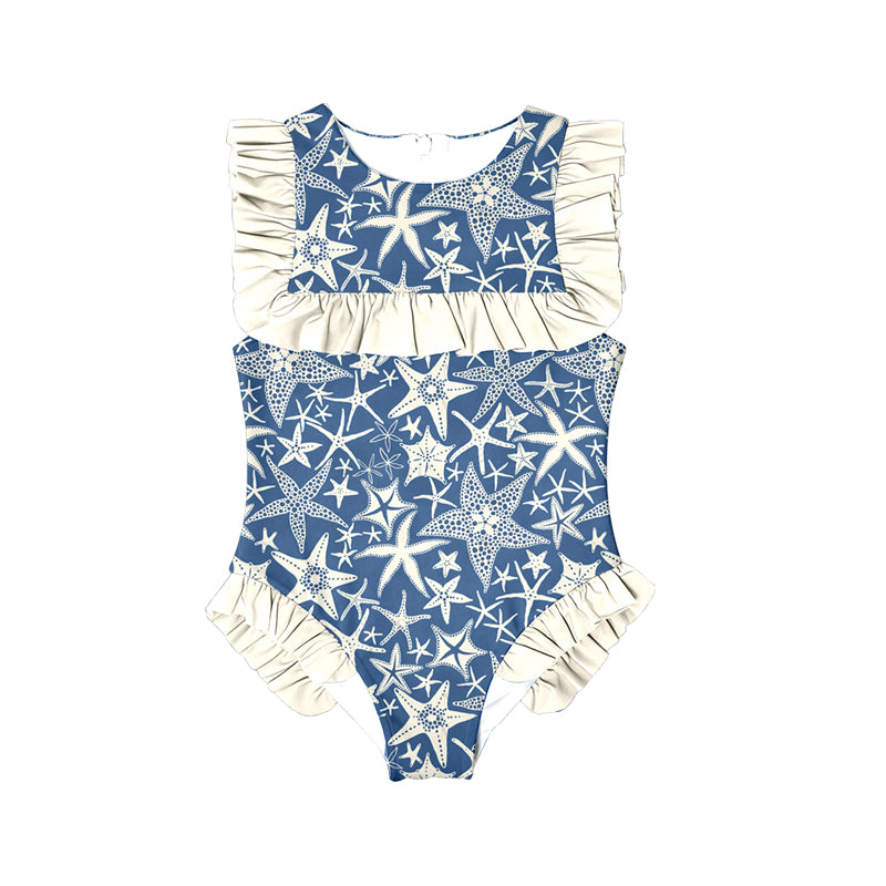 Toddle girls starfish print one piece swimsuit preorder