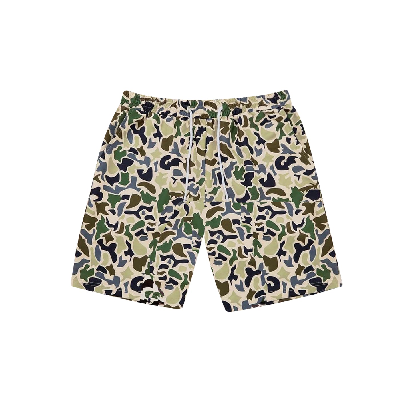 Adult man camo print summer swim trunks preorder