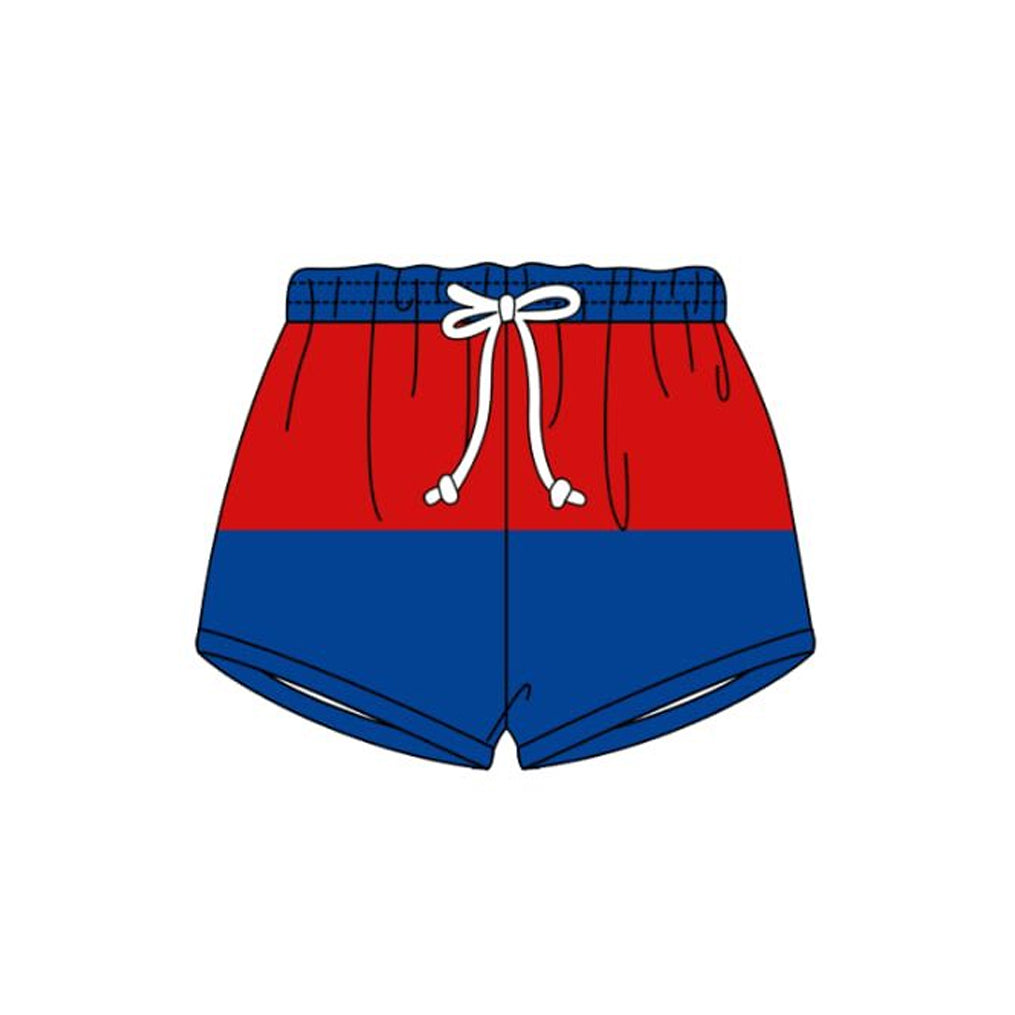 Baby boy red blue july 4th summer swim trunks preorder