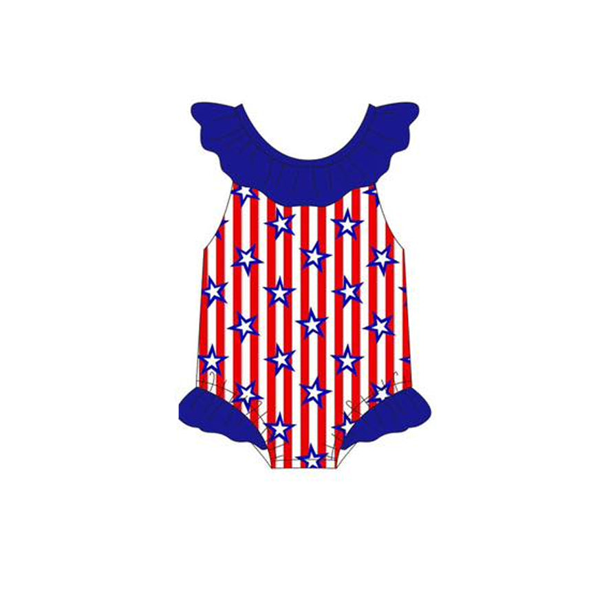 July 4th one piece bathing suit kids swimwear preorder