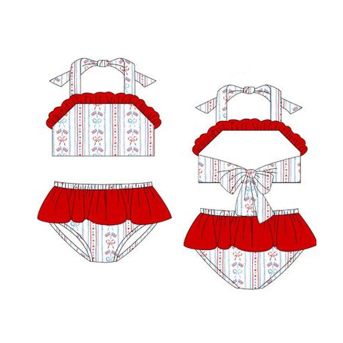 July 4th design baby two pieces bathing suit kids swimwear preorder