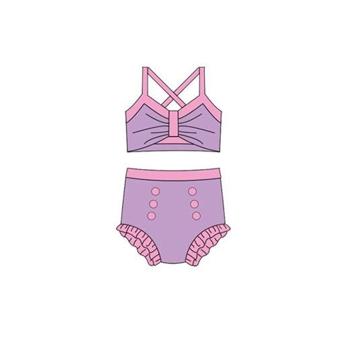 Princess design baby two pieces bathing suit kids swimwear preorder