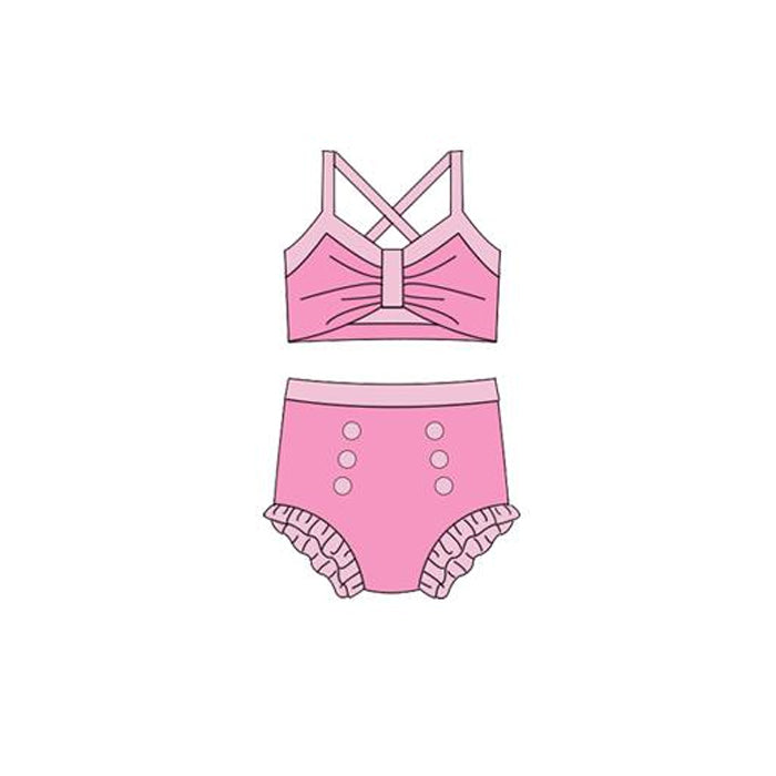 Princess design baby two pieces bathing suit kids swimwear preorder
