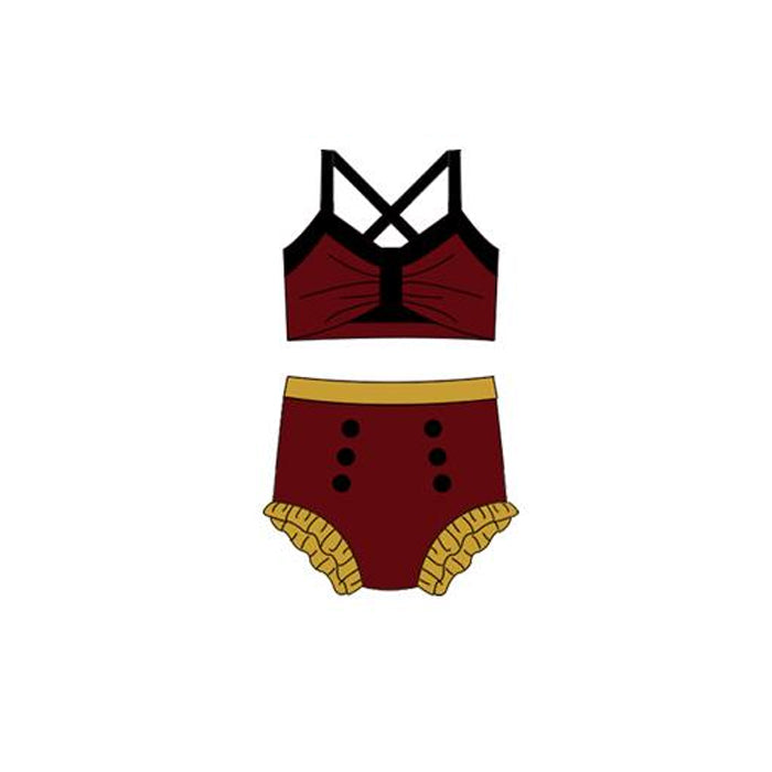 Princess design baby two pieces bathing suit kids swimwear preorder