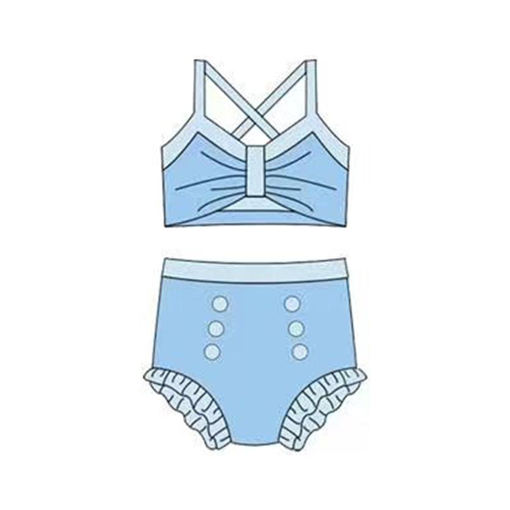 Princess design baby two pieces bathing suit kids swimwear preorder