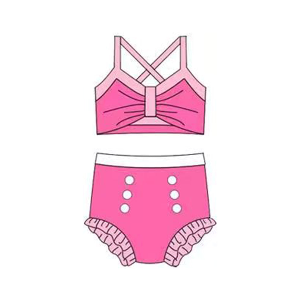 Princess design baby two pieces bathing suit kids swimwear preorder