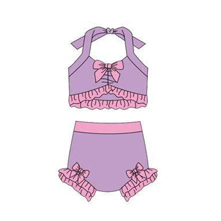 Princess design baby two pieces bathing suit kids swimwear preorder