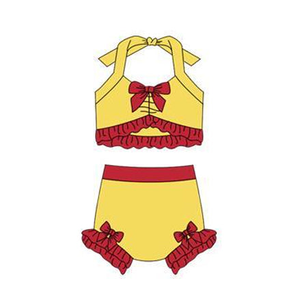 Princess design baby two pieces bathing suit kids swimwear preorder