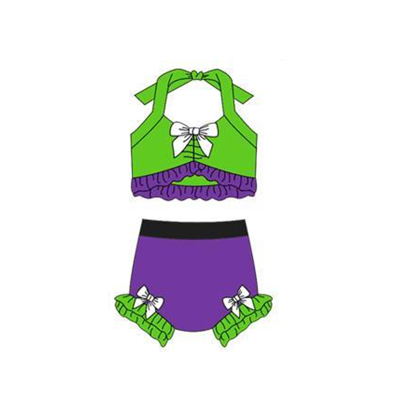Princess design baby two pieces bathing suit kids swimwear preorder