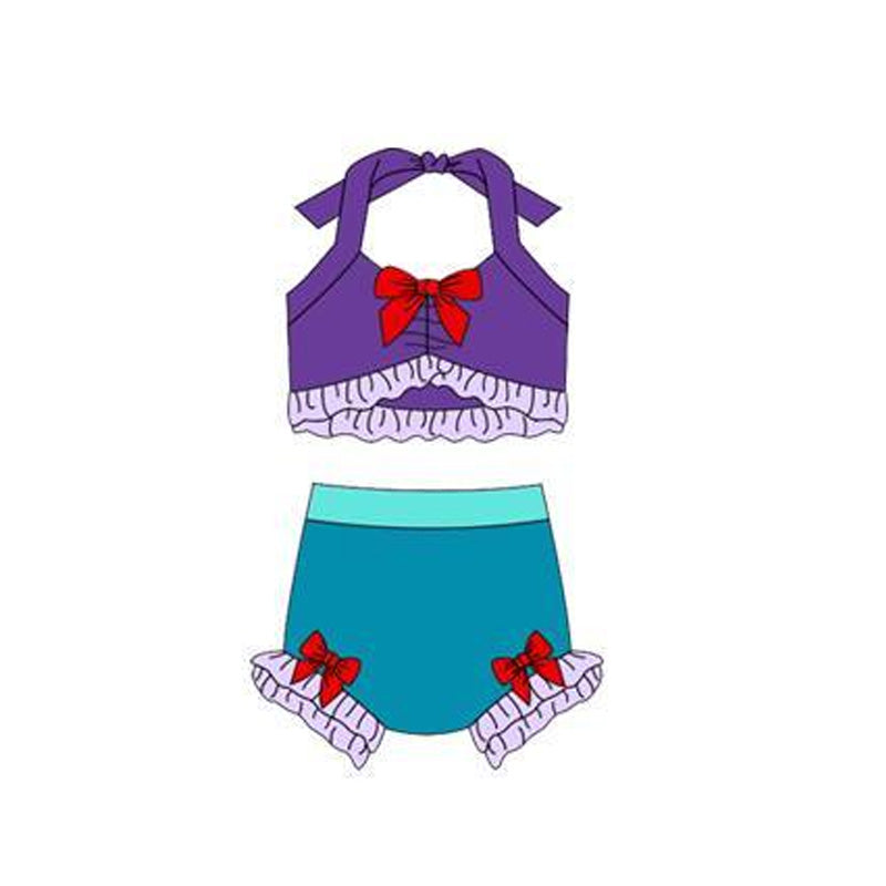 Princess design baby two pieces bathing suit kids swimwear preorder