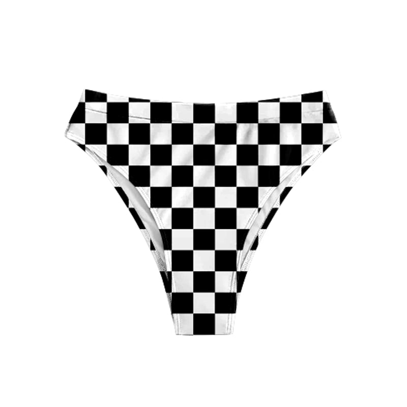 Adult women black checkered swim shorts preorder