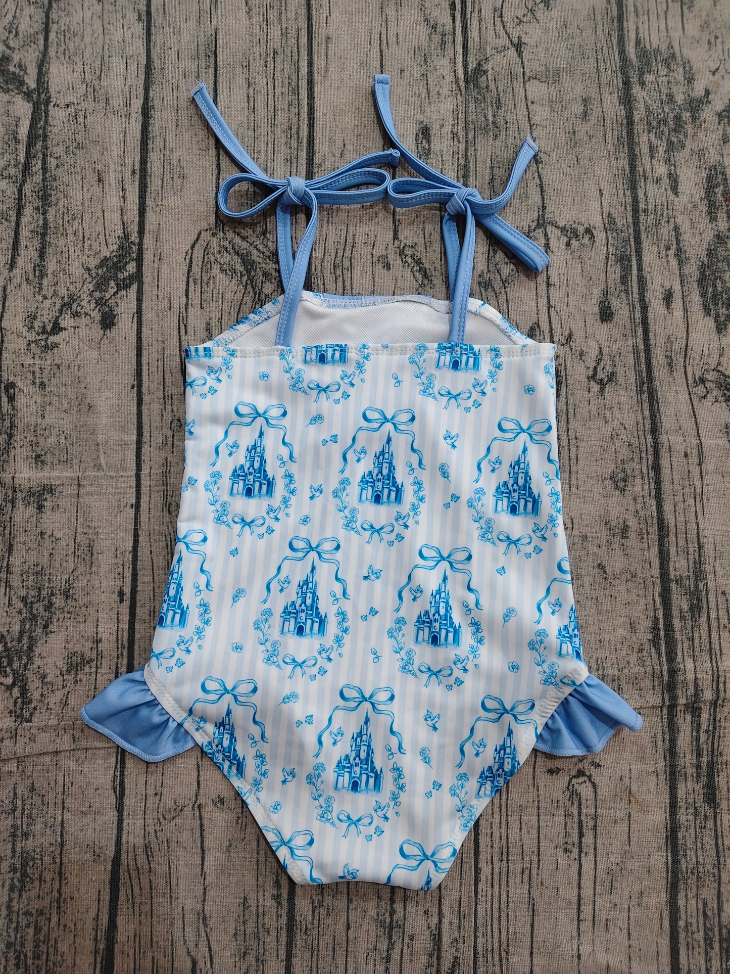 One piece castle bathing suit kids swimwear preorder
