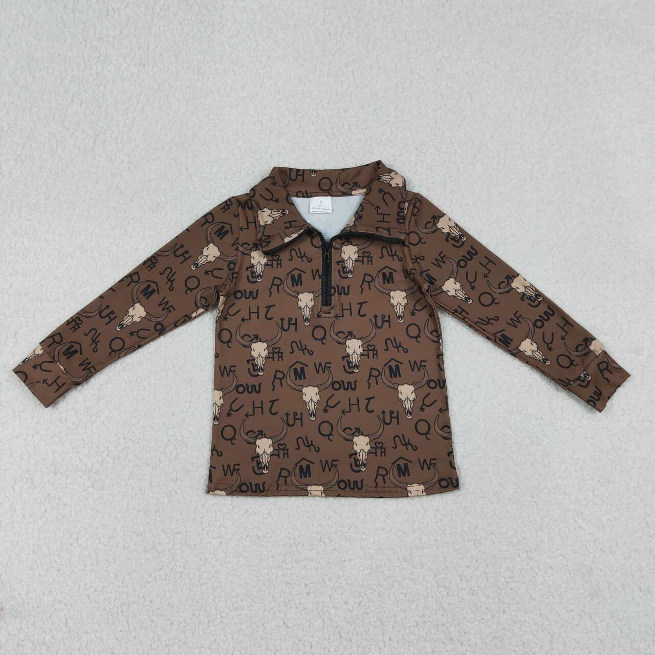 Western cowboy kids long sleeve pullover top
