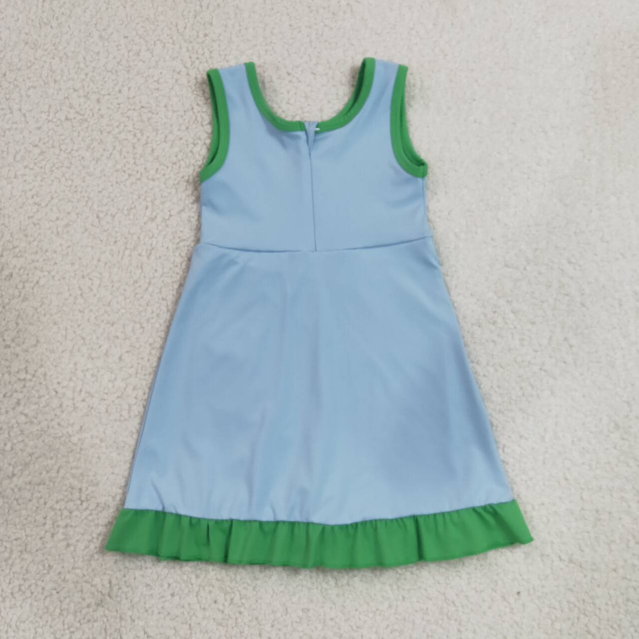 Blue green color girls summer yoga dress